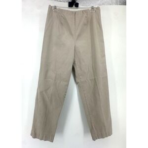 Bechamel Womens Khaki Tan Stretch Cotton Side‎ Zip Straight Leg Pants Size M